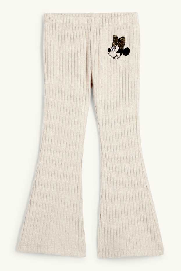 Enfants filles - Minnie Mouse - flared legging - côtelé - beige clair