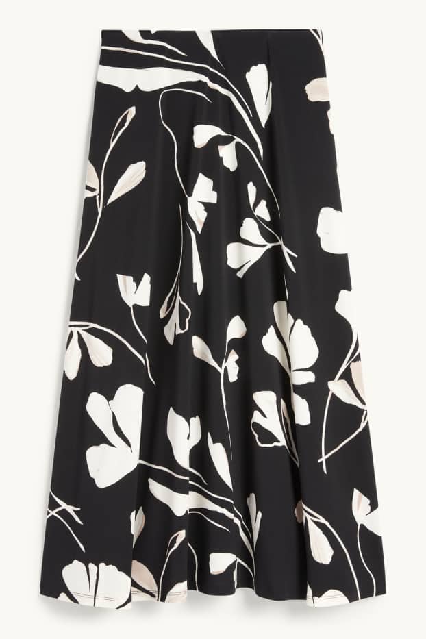 Femmes - Jupe - à fleurs - noir / blanc