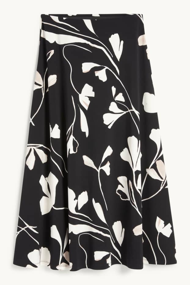 Femmes - Jupe - à fleurs - noir / blanc