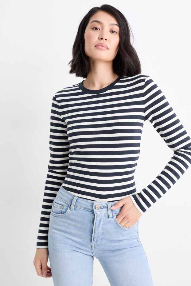 Femmes - Lot de 2 - hauts à manches longues - bleu foncé