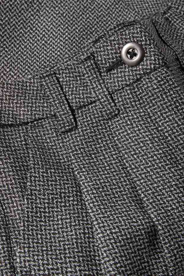 Kinder Mädchen - Stoffhose - gemustert - dunkelgrau