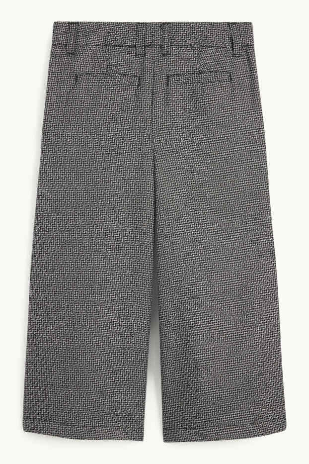 Kinder Mädchen - Stoffhose - gemustert - dunkelgrau