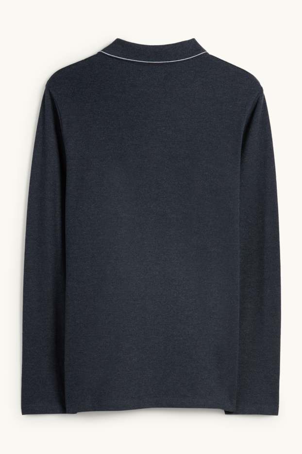 Hommes - Polo - slim fit - bleu foncé