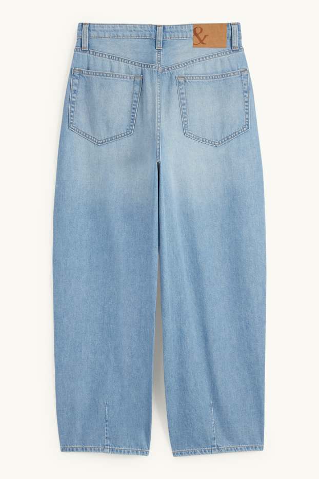 Dames - Barrel jeans - high waist - jeanslichtblauw