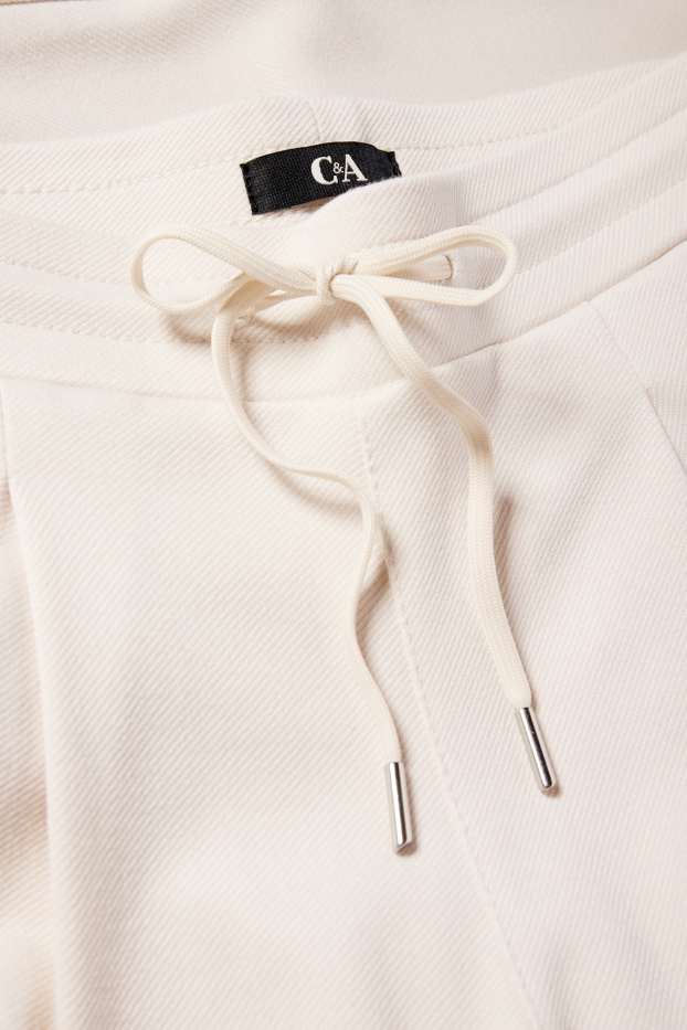 Damen - Jersey-Hose - Mid Waist - Tapered Fit - cremeweiss