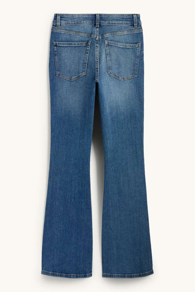 Damen - Flared Jeans - Mid Waist - helljeansblau