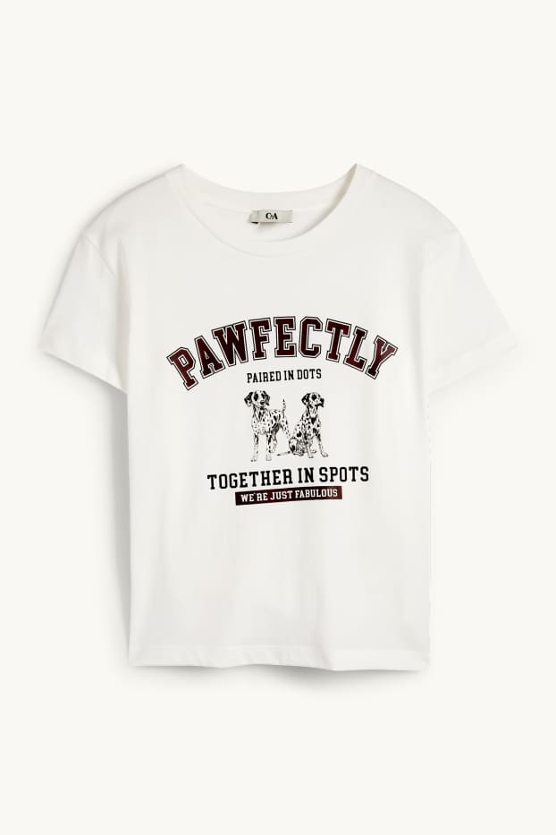 Dámské - Tričko - oversized - bílá