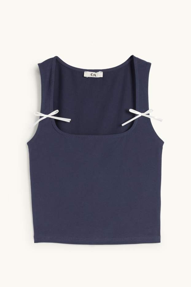 Dámské - Krátký top - tmavomodrá