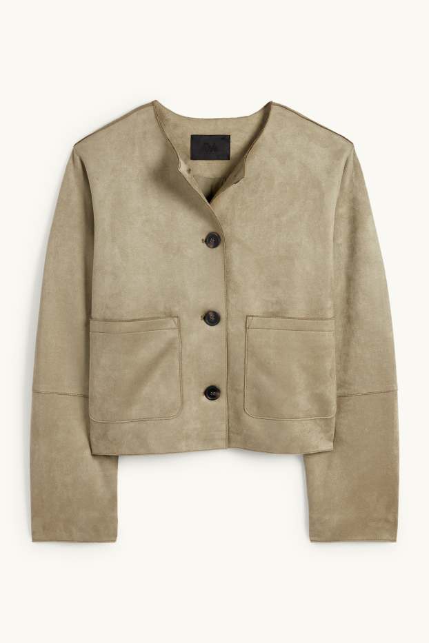 Dona - Jaqueta - pell girada sintètica - caqui