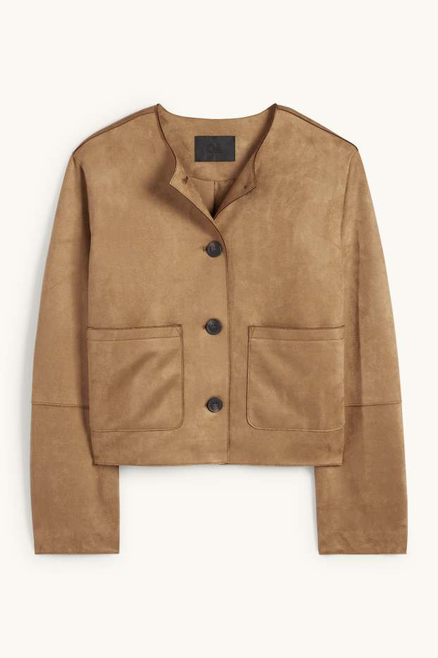 Dona - Jaqueta - pell girada sintètica - marró clar