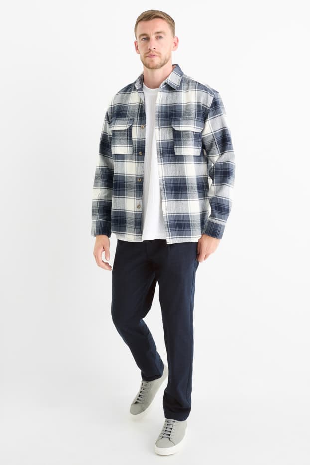 Hommes - Chino - tapered fit - bleu foncé