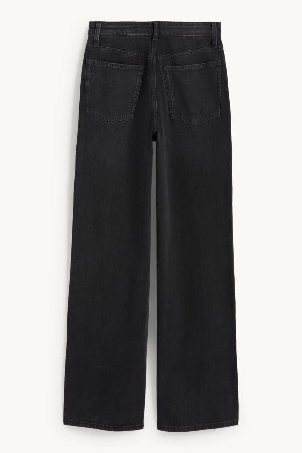 Femmes - Wide leg jean - high waist - noir