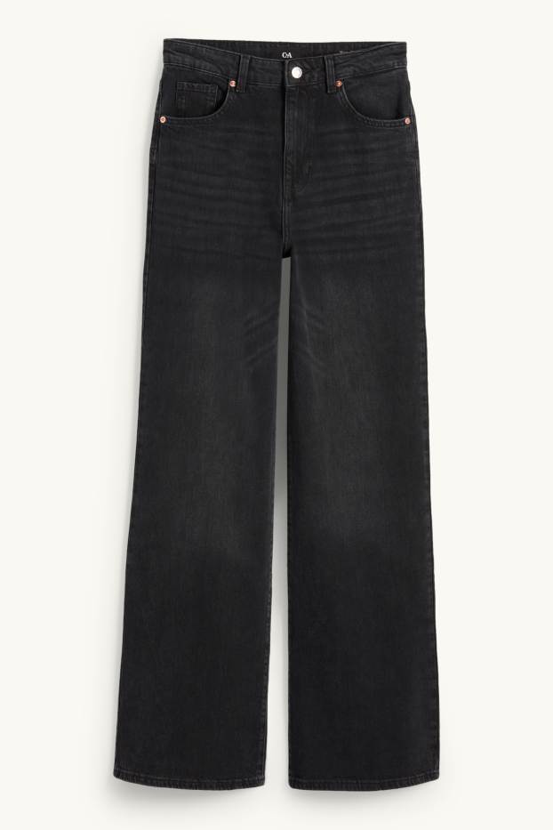Femmes - Wide leg jean - high waist - noir