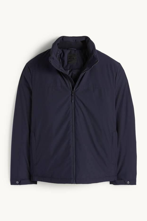 Heren - Jas met capuchon - gevoerd - donkerblauw