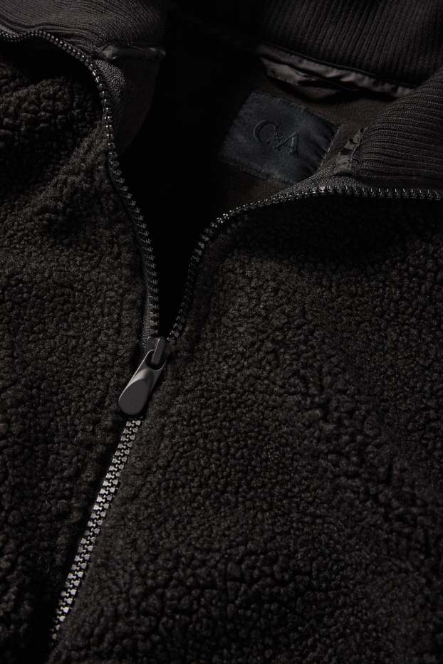 Hommes - Veste en peluche - noir