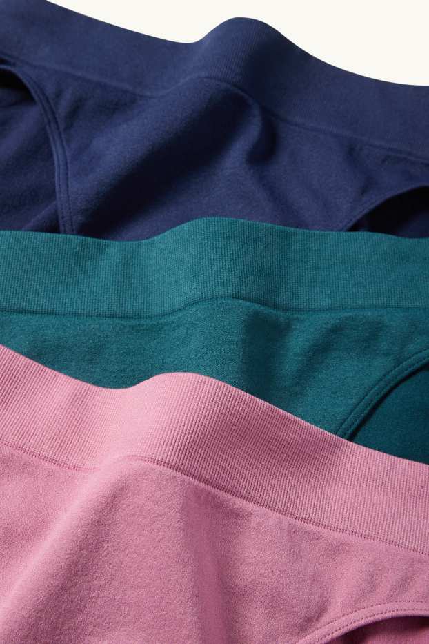 Women - Multipack of 3 - briefs - seamless - dark blue