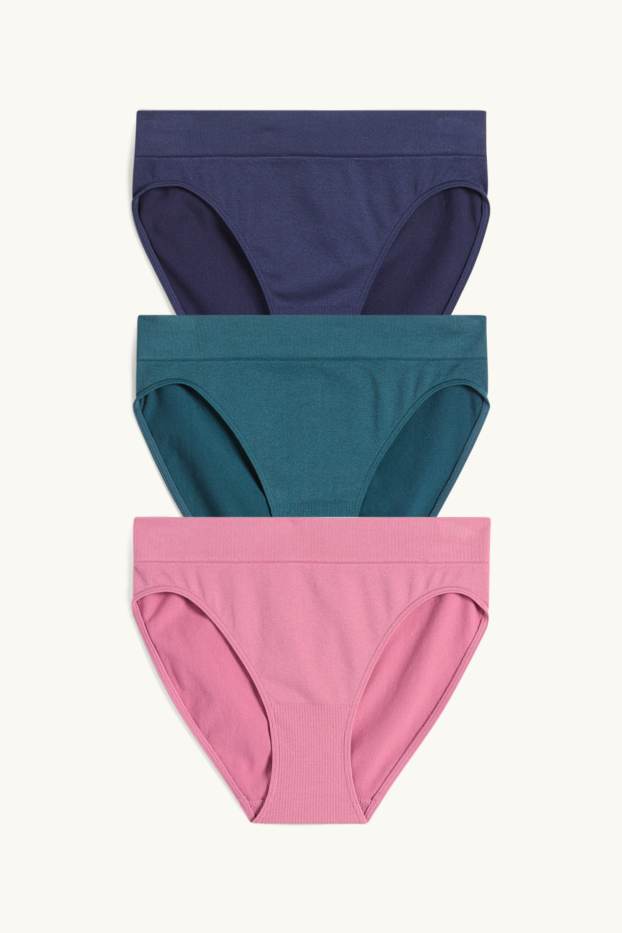 Women - Multipack of 3 - briefs - seamless - dark blue