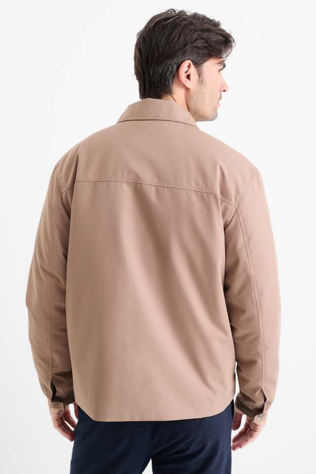 Heren - Jas - gevoerd - taupe