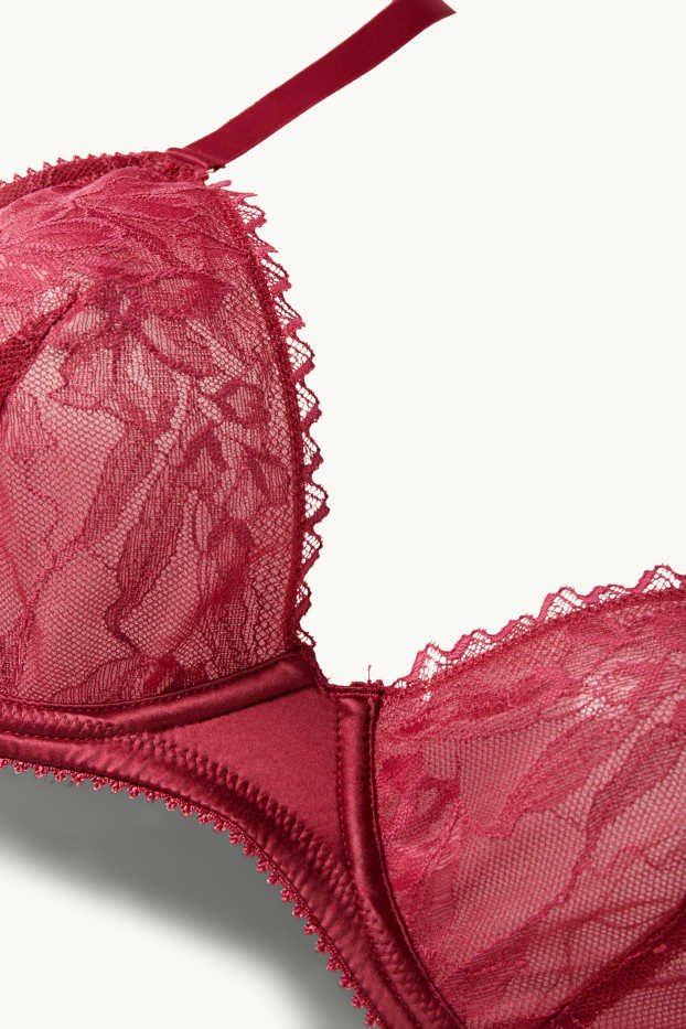 Donna - Reggiseno con ferretti - rosso scuro