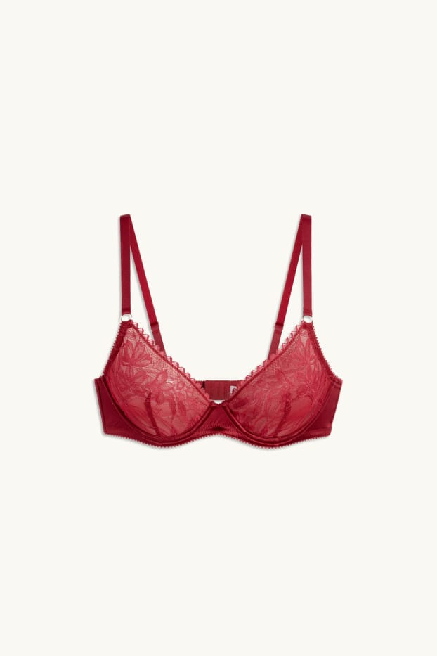 Donna - Reggiseno con ferretti - rosso scuro