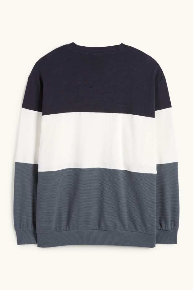 Home - Dessuadora - acanalada - de ratlles - blau fosc