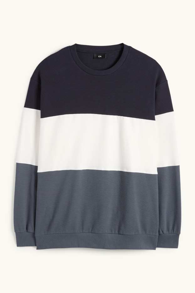 Home - Dessuadora - acanalada - de ratlles - blau fosc