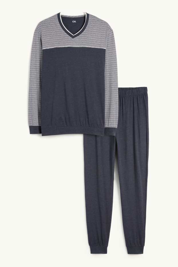Men - Pyjamas - gray / dark blue