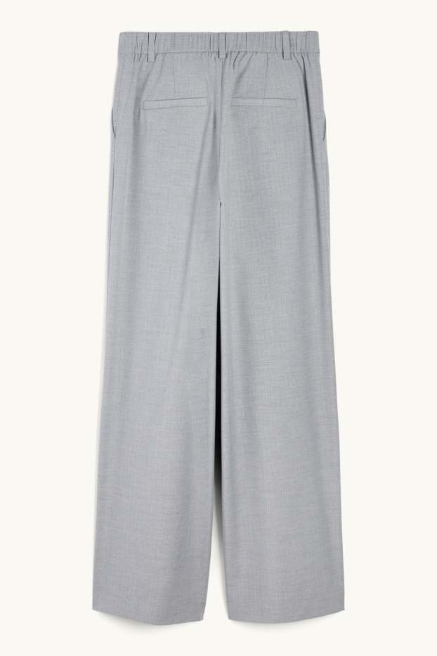 Dona - Pantalons formals - mid waist - relaxed fit - ratlla diplomàtica - gris
