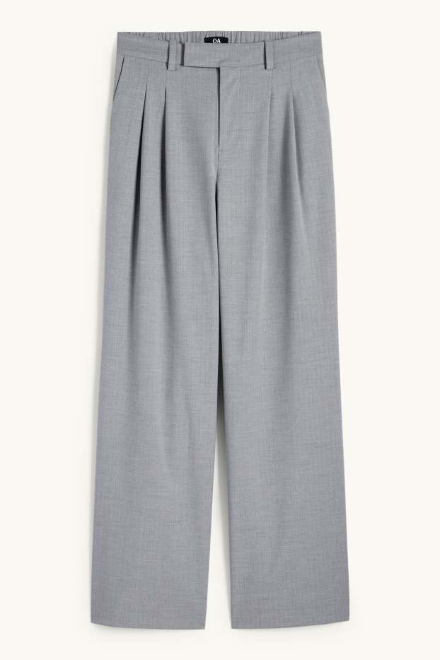 Dona - Pantalons formals - mid waist - relaxed fit - ratlla diplomàtica - gris