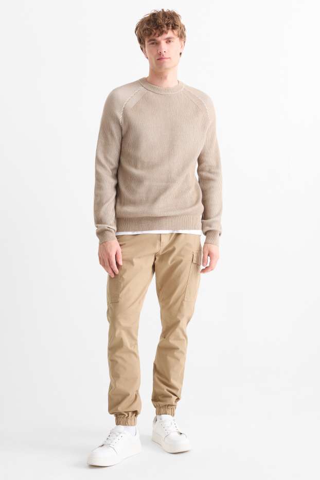 Herren - Cargohose - Tapered Fit - taupe