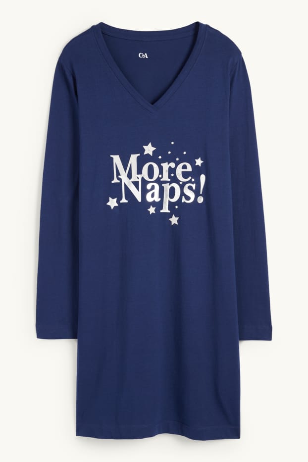 Dames - Nachthemd - donkerblauw