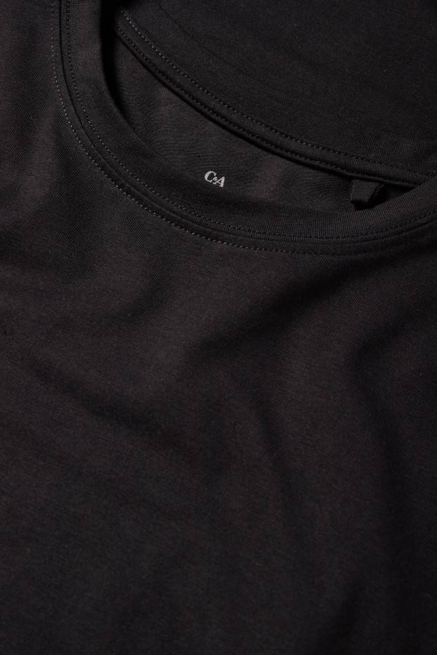 Women - Long sleeve top - slim fit - black