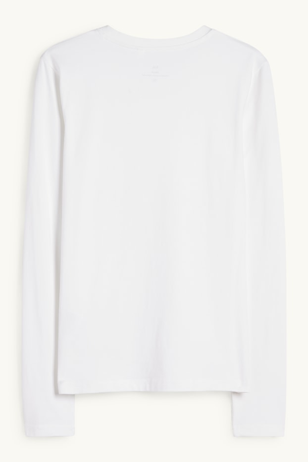 Donna - Maglia a maniche lunghe - slim fit - bianco