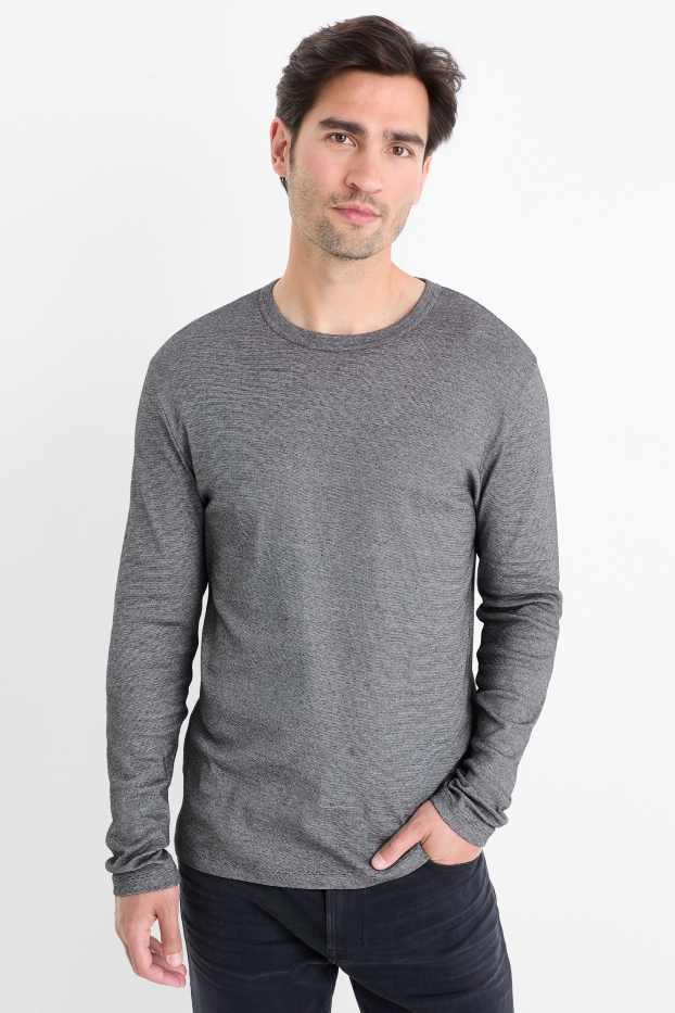 Uomo - Maglia a maniche lunghe - grigio