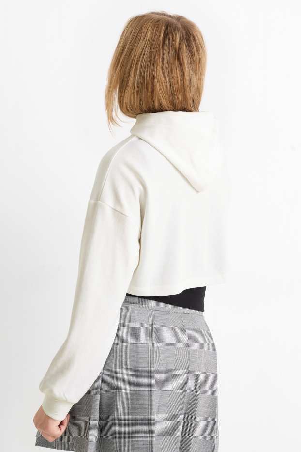 Bambine - New York - set - felpa con cappuccio e top - 2 pezzi - bianco