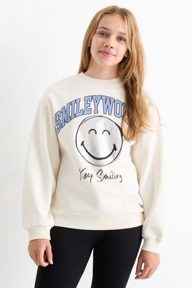 Kinderen: meisjes - SmileyWorld® - sweatshirt - wit