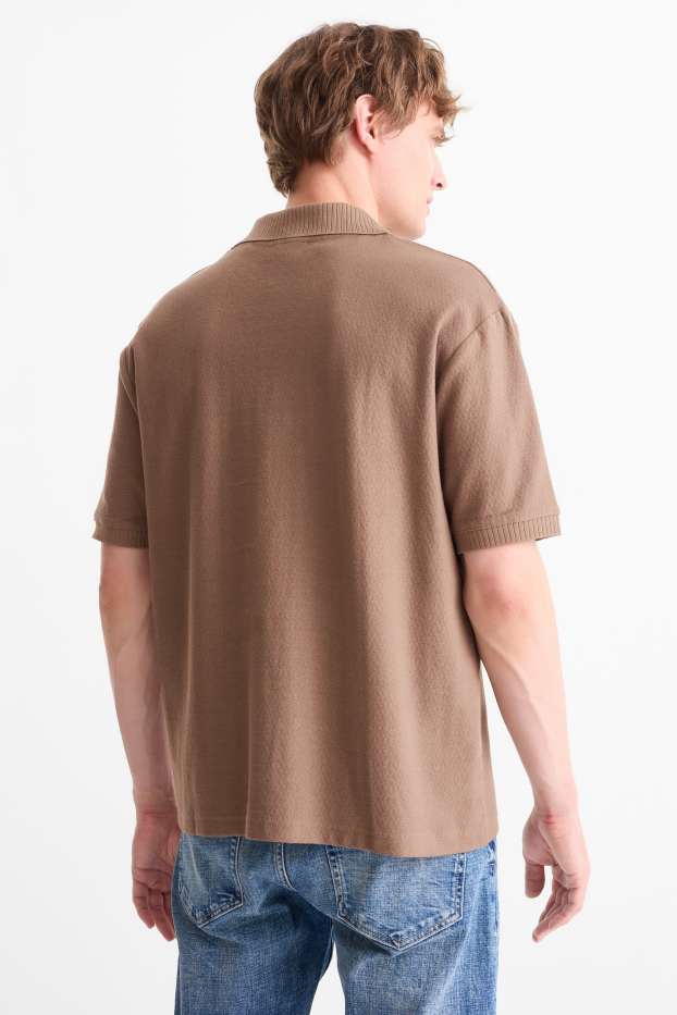Home - Polo de punt - regular fit - marró
