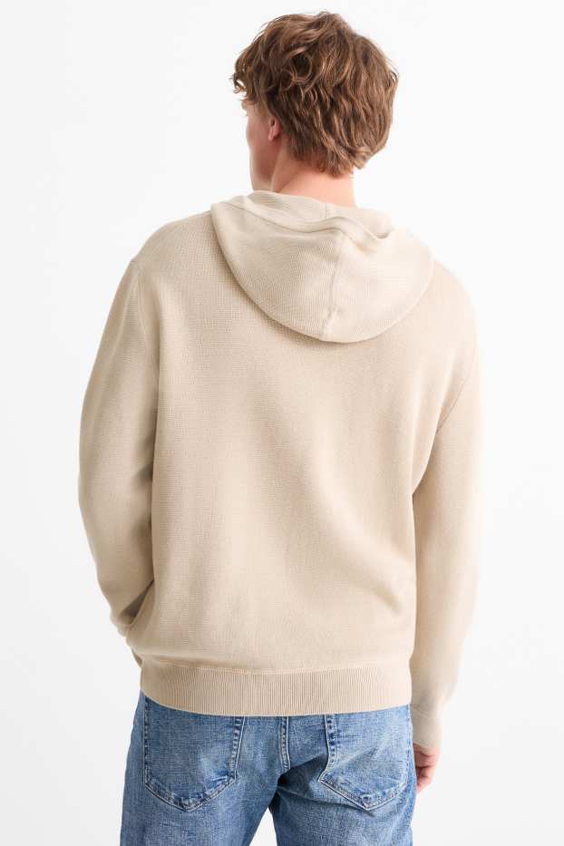 Hommes - Pull à capuche - beige