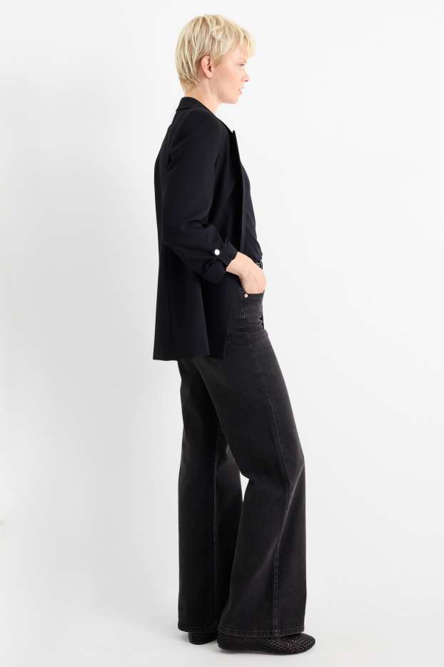 Femmes - Wide leg jean - high waist - noir