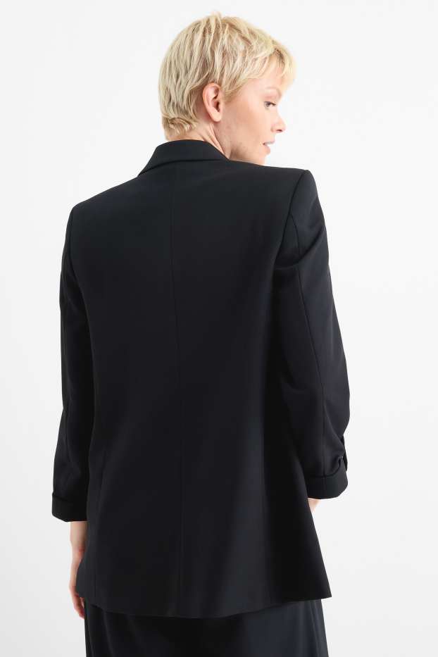 Women - Long blazer- regular fit - black