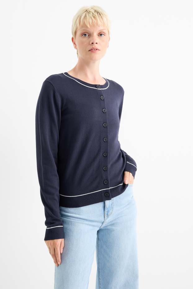 Dona - Jaqueta de punt - blau fosc