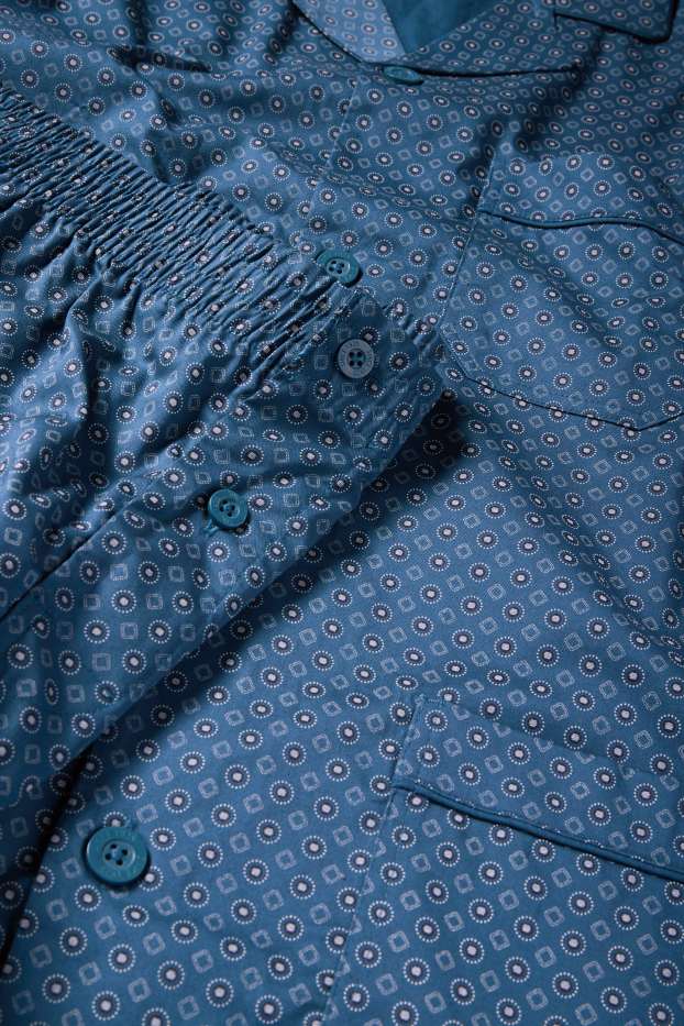 Hommes - Pyjama - à motif - bleu foncé