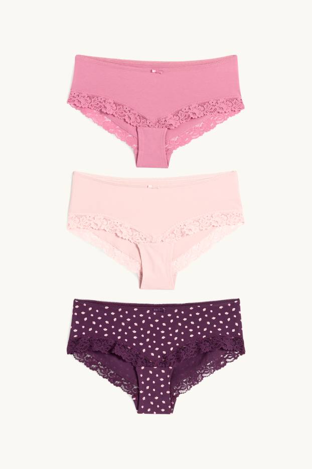 Donna - Confezione da 3 - coulotte - porpora