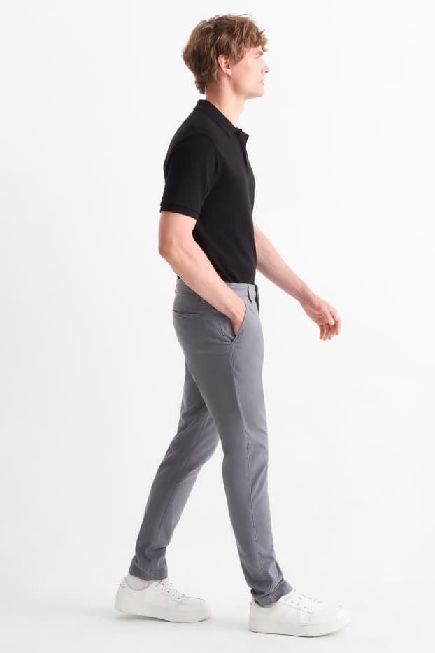 Men - Chinos - slim fit - dark gray