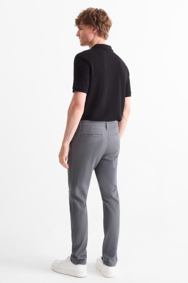 Men - Chinos - slim fit - dark gray