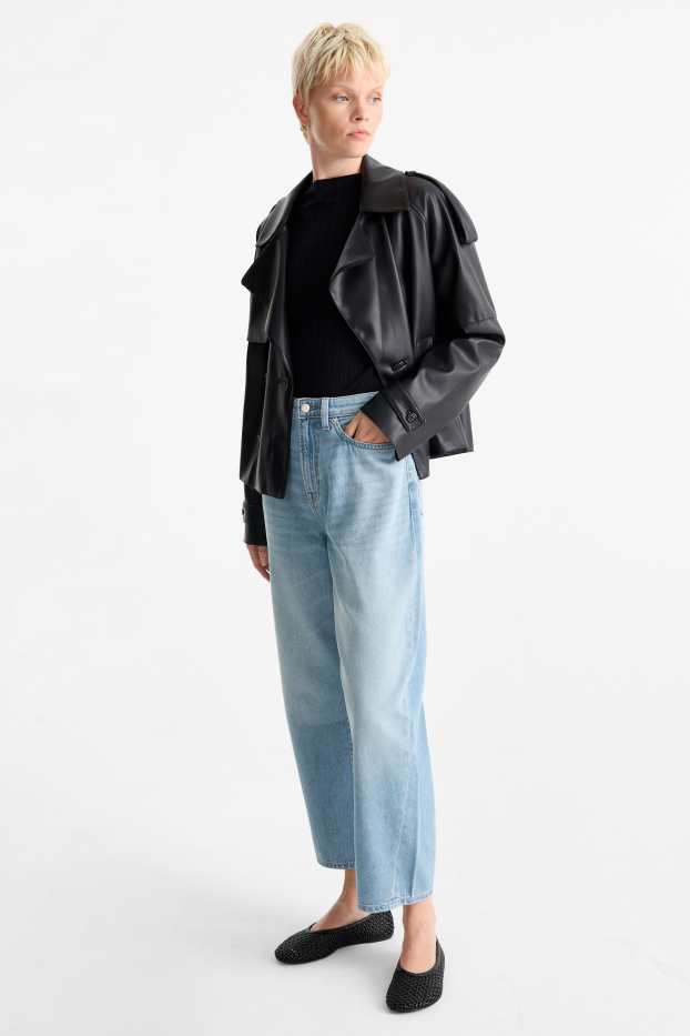 Dames - Barrel jeans - high waist - jeanslichtblauw