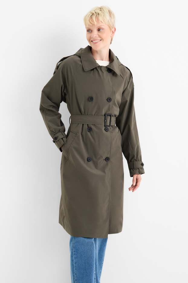 Damen - Funktions-Trenchcoat - dunkelgrau