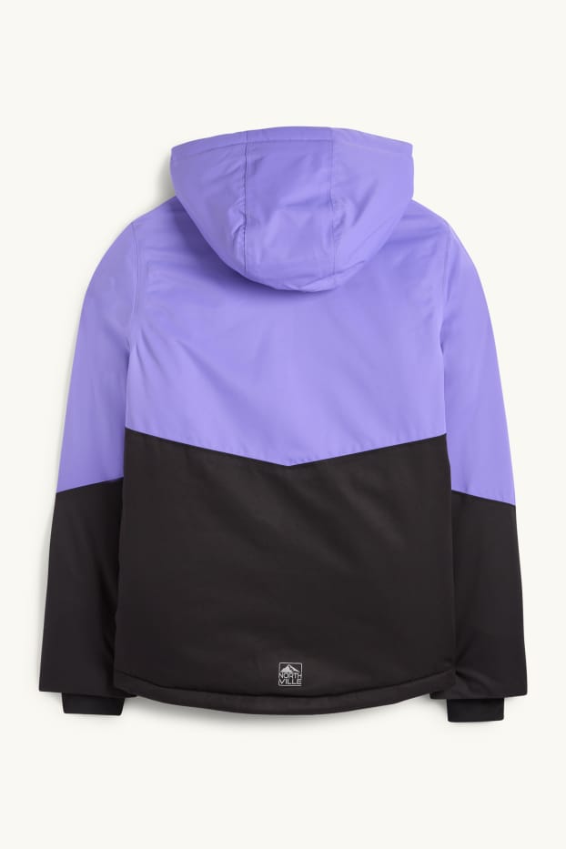 Enfants filles - Veste de ski à capuche - imperméable - violet