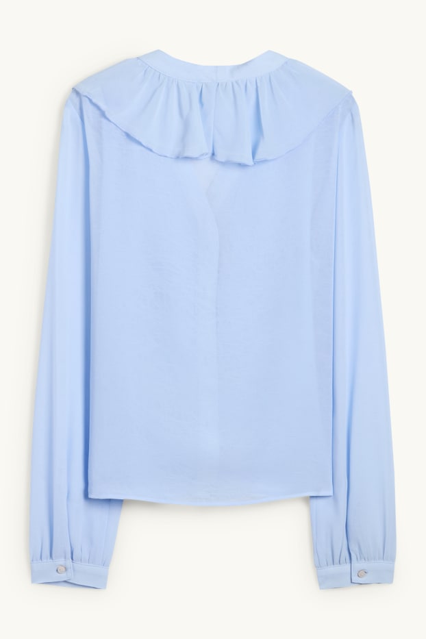 Donna - Blusa con scollo a V - azzurro