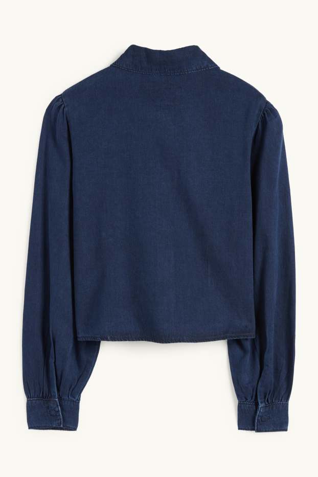 Damen - Jeansbluse - dunkeljeansblau